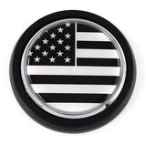 USA BLACK American flag Car Truck Grill black Badge 3.5" grille chrome emblem
