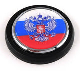Russia Russian flag Car Truck Black Round Grill Badge 3.5" grille chrome emblem