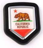 California USA flag Car Truck Black Shield Grill Badge grille chrome emblem