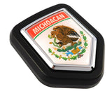 Michoacan Mexico flag car truck black Shield Grill Badge grille mount emblem