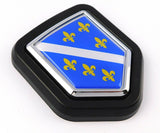 ADAC flag Car Truck Black Shield Grill Badge chrome grille emblem