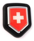 Switzerland Swiss flag Car Truck Black Shield Grill Badge grille chrome emblem