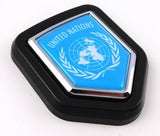 United Nations flag Car Truck Black Shield Grill Badge chrome grille emblem