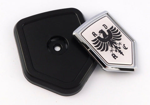 Mexico Flag Car Truck Black Shield Grill Badge Grille Chrome Emblem