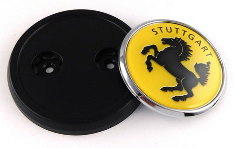 Stuttgart flag Car Truck Black round Grill Badge 3.5" grille chrome emblem