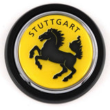Stuttgart flag Car Truck Black round Grill Badge 3.5" grille chrome emblem