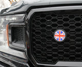 Great Britain flag Car Truck Black Round Grill Badge 3.5" grille chrome emblem