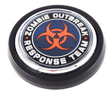 Zombie Outbreak Car Truck Grill Badge black round 3.5" grille chrome emblem