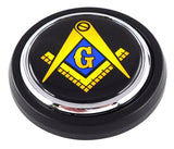 Mason BLACK Masonic Car Truck Black Round Grill Badge 3.5 grille chrome emblem