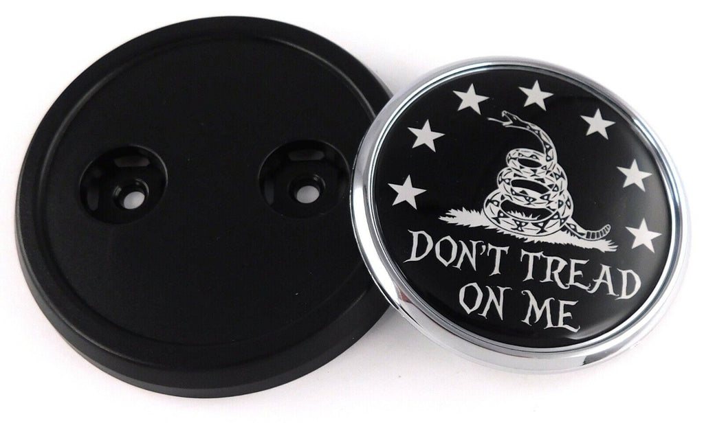 Don't Tread on Me Car Truck Black Round Grill Badge 3.5" grille chrome emblem