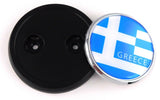 Greece Greek flag Car Truck Black Round Grill Badge 3.5" grille chrome emblem