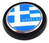 Greece Greek flag Car Truck Black Round Grill Badge 3.5" grille chrome emblem