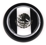 Mexico BLACK flag Car Truck Black Round Grill Badge 3.5 grille chrome emblem