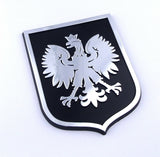 Poland Polska Eagle Black Chrome plastic car emblem decal sticker crest PBC